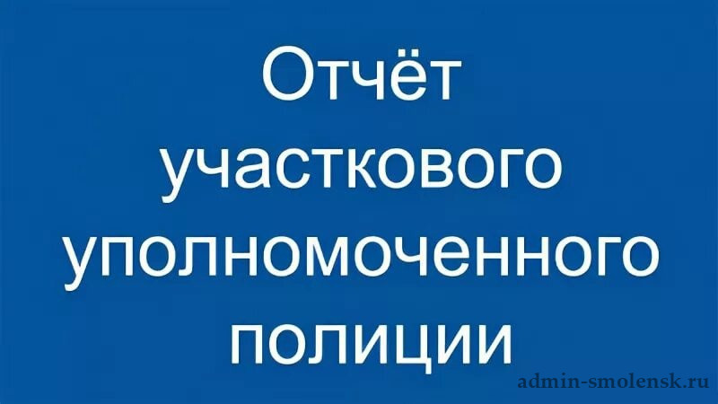 Отчет перед населением участкового уполномоченного полиции образец